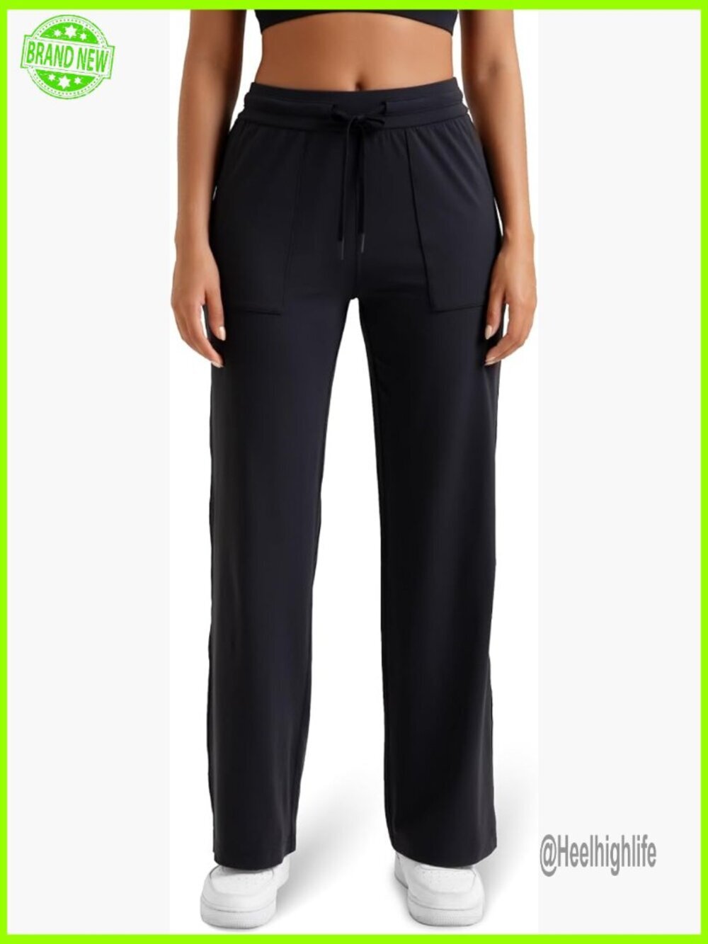 High Waisted Wide Leg Lounge Pants with Pockets Soft Stretchy Work Pants